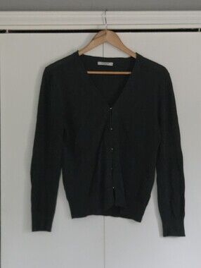 MM Lafleur Dark Green V-Neck Button Cardigan Sweater